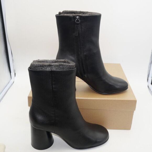 NEW Ash Clone Women's 6 Size 36 Round Heel Zip Up Ankle Boots Black Leather - Picture 8 of 11